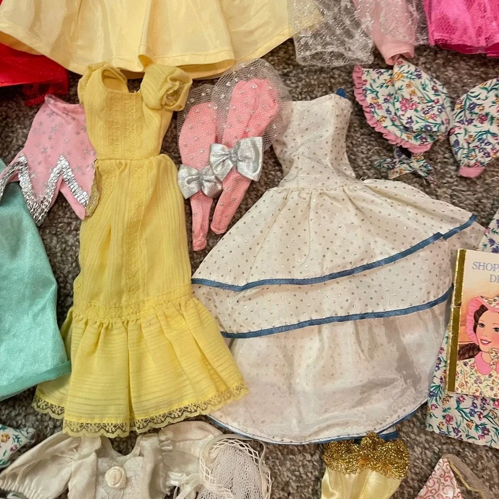 Vtg 50+ Lot Barbie Doll Clothes Gown 80s 90s Dresses Tops Skirt Sets accessories